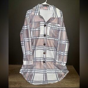 C & Marday Khaki & White Plaid Pocket Button-Up